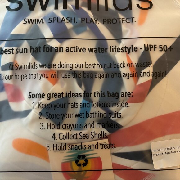 Swimlids SPF 50 swimming hat. New with Tags. Never worn. - Picture 3 of 13